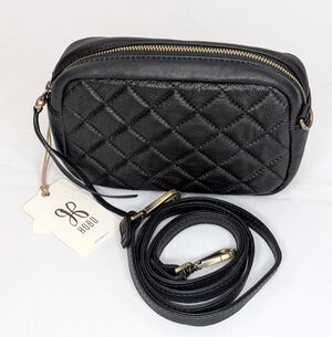 Hobo Clover Crossbody - Black Quilted Soft Hide Leather, NWT, Rare!